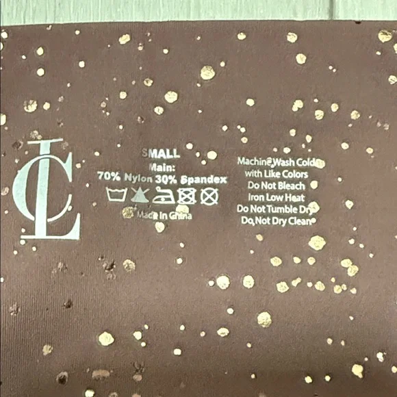 Cara Loren Active Mauve Gold Speckled High-Waisted Leggings Size S - Picture 6 of 9